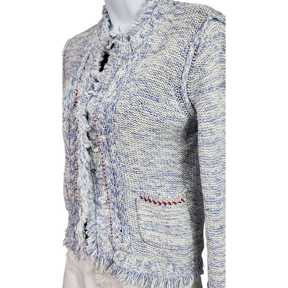 Anthropologie Blue and White Textured Blazer - Picture 2 of 7